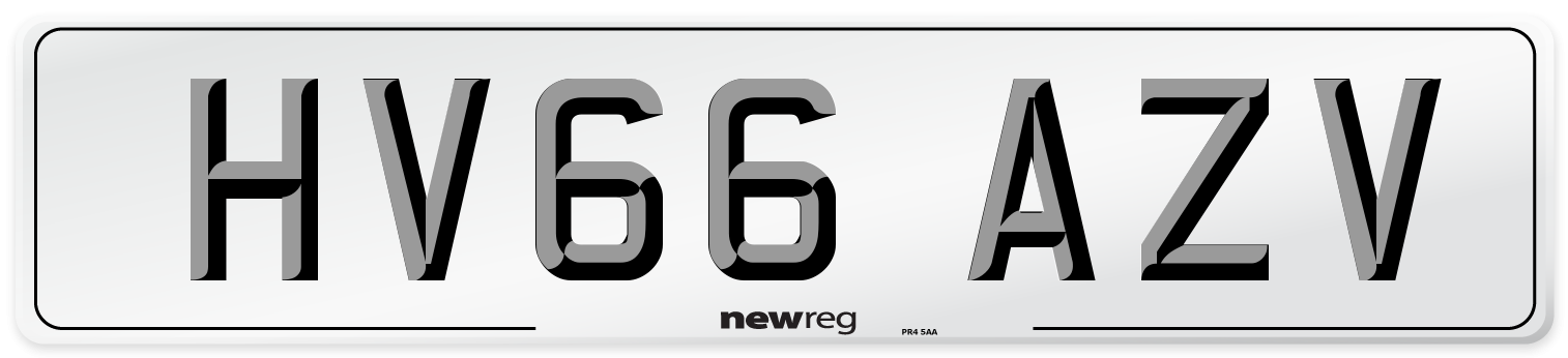 HV66 AZV Number Plate from New Reg
